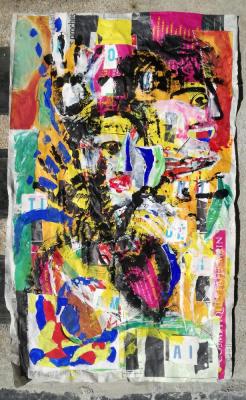 Encounter Heart. glued papers