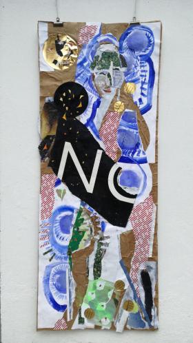 No painting and collage poster